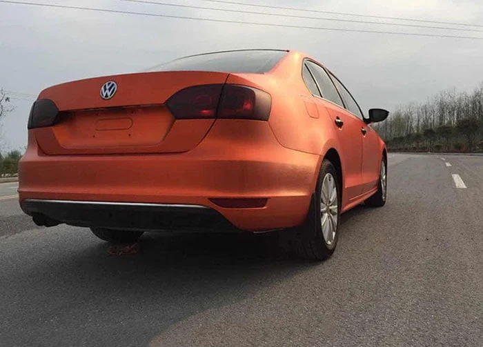 Orange Brushed Matte Chrome
