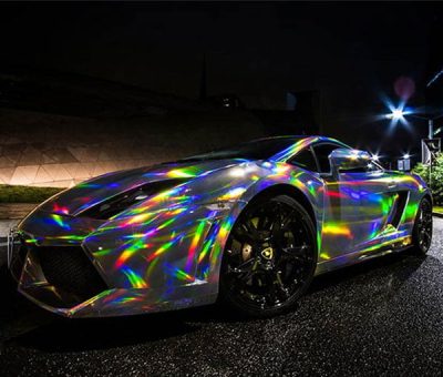 Silver Iridescent Chrome Film