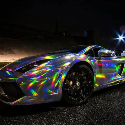 Silver Iridescent Chrome Film